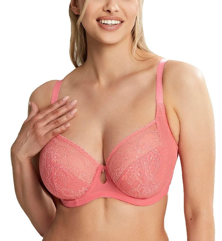 Weekend Specials Just for You Cleo by Panache Alexis Low Front Balconnet Underwire Bra (10471) - Sunkiss Coral