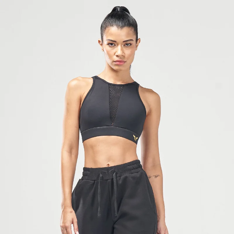 Final Sale Code High-Neck Adjustable Bra - Black