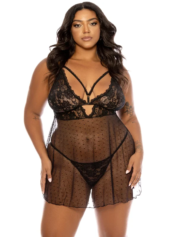 Exclusive Deal Curvy Aphrodite Lace Babydoll Dress
