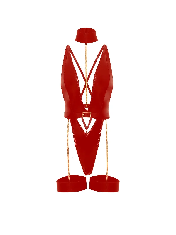 Great Deals Curvy Fetish Harness Haven Plunge Teddy