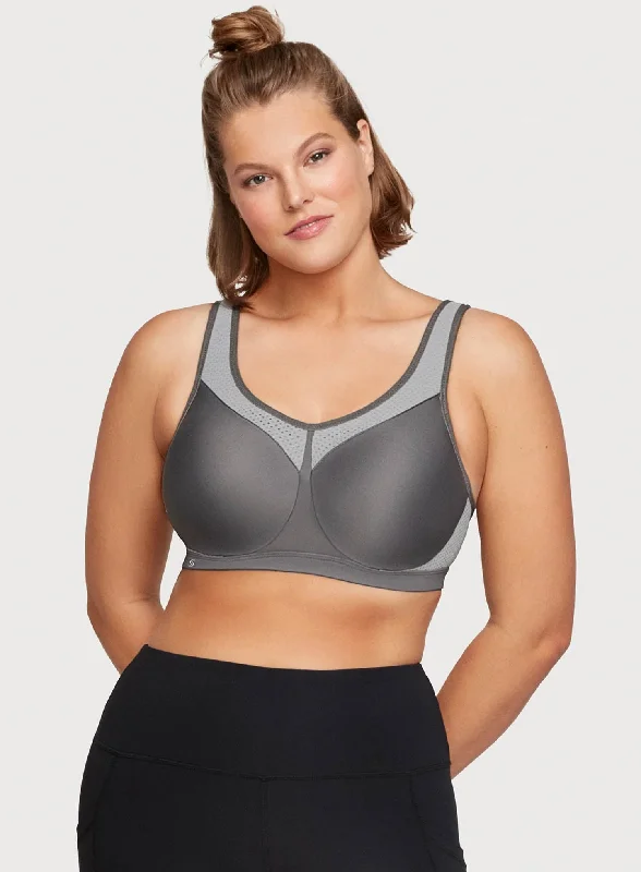 Deal Alert Glamorise: No Limits High Support Underwire Sports Bra Gray