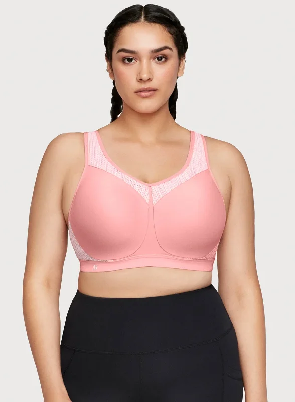 Exclusive Deal Glamorise: No Limits High Support Underwire Sports Bra Pink Blush
