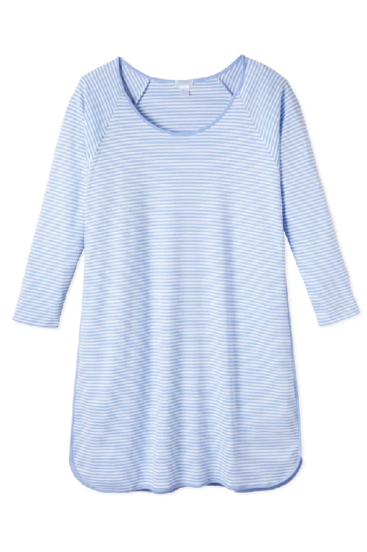 Pima Long Sleeve Nightgown in Hydrangea