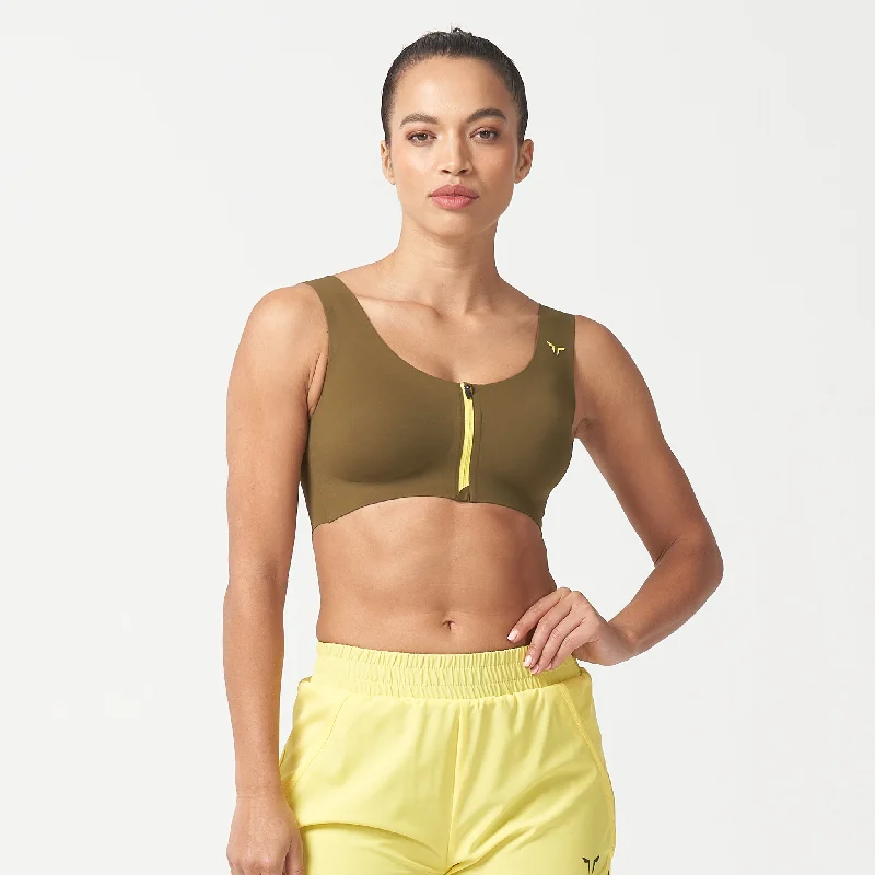 Hurry In LAB360° Every Day Zip Up Bra - Dark Olive