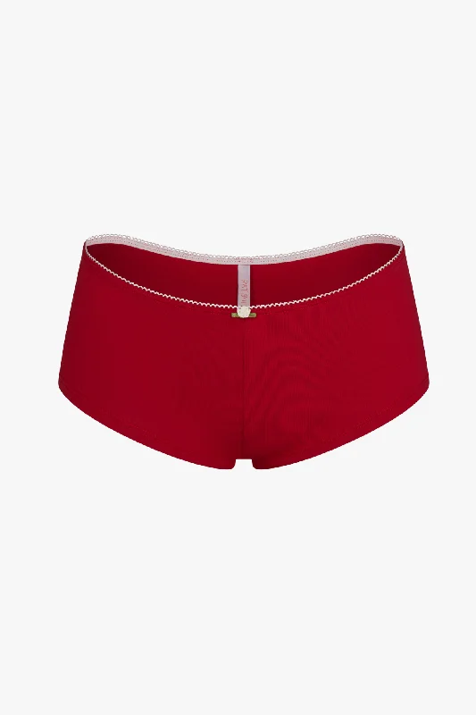 Instant Savings LOW RISE SHORTY BOI BRIEF IN CHERRY