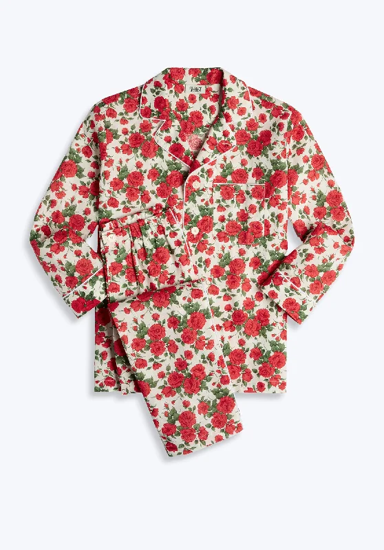 Margaret Linen Pajama Set in Liberty Carline Roses