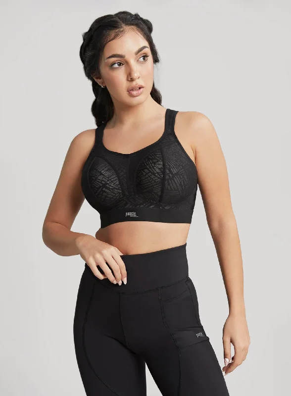Price Smash Panache Sport: Boundless Moulded Non Wired Sports Bra Black Latte