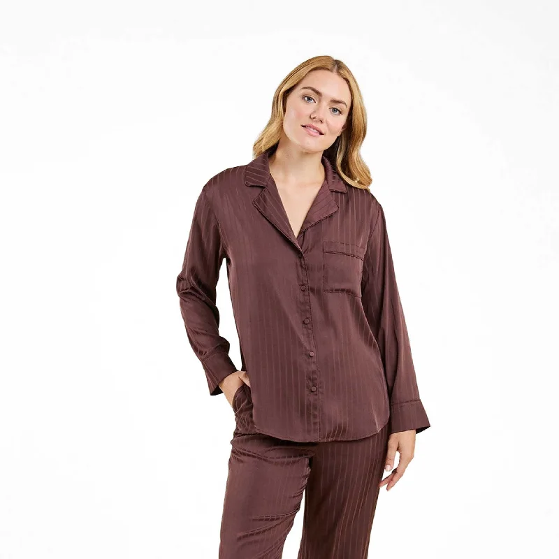 Satin Pajama Set | Coffee