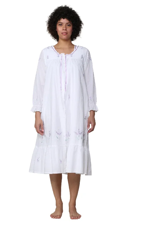 Scoop Neck Embroidered Robe