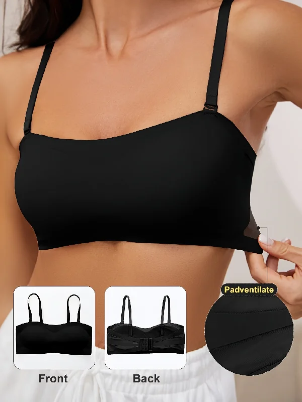 Daily Special Seamless One-piece Glossy Thin Push-up Anti-Sagging Bra Black