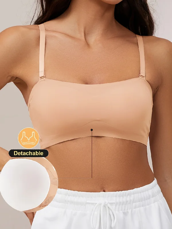Clearance Sale Seamless One-piece Glossy Thin Push-up Anti-Sagging Bra Tan