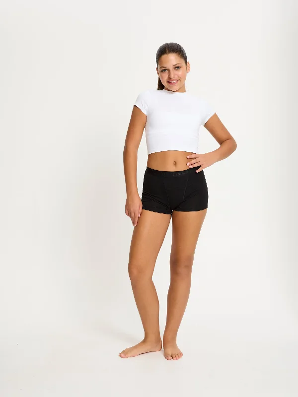 Huge Savings Teen Hipster Boyshort Super-Overnight Black