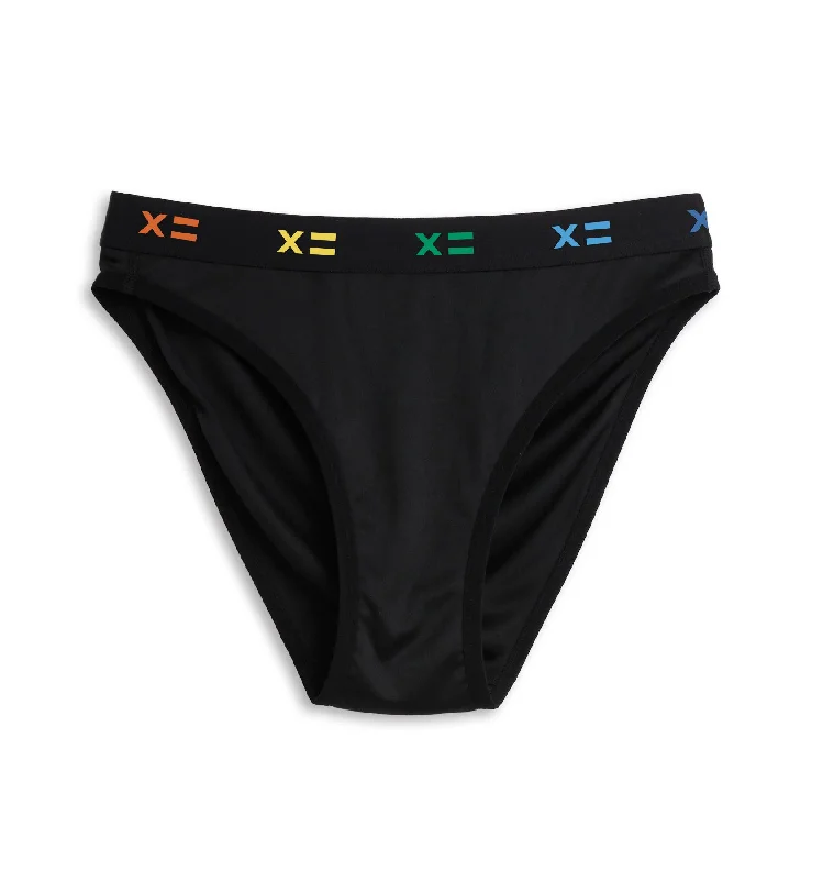 Shop and Save Tucking High Leg Bikini - Black X= Rainbow