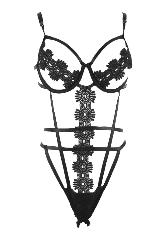 Weekend Discounts to Grab Brenda (Black) Cut-Out Teddy