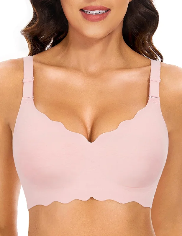 Online Specials V-neck Seamless Wireless Bra Pink