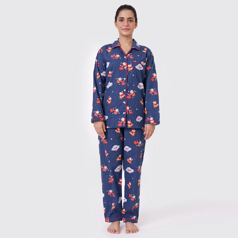 Women Space Santa Pajama Set