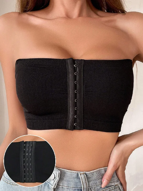 Limited Offer Women's Front Closure Strapless Bra Black