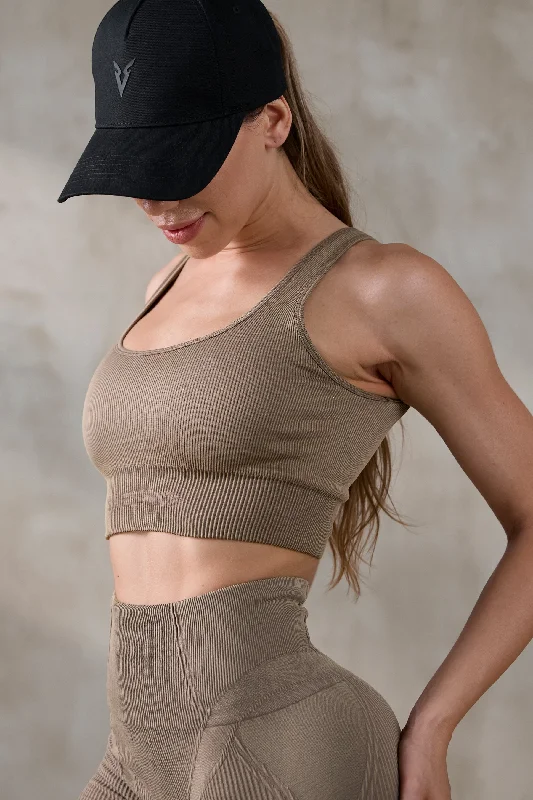 Markdowns V_FADE SEAMLESS SPORTS BRA - Tan Vintage