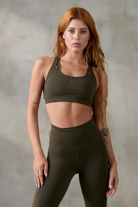 Great Deals V_SCULPT CUT OUT SPORTS BRA - Khaki