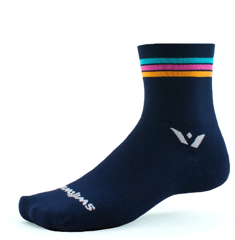 Aspire Four Socks - Navy Stripe (X-Large)