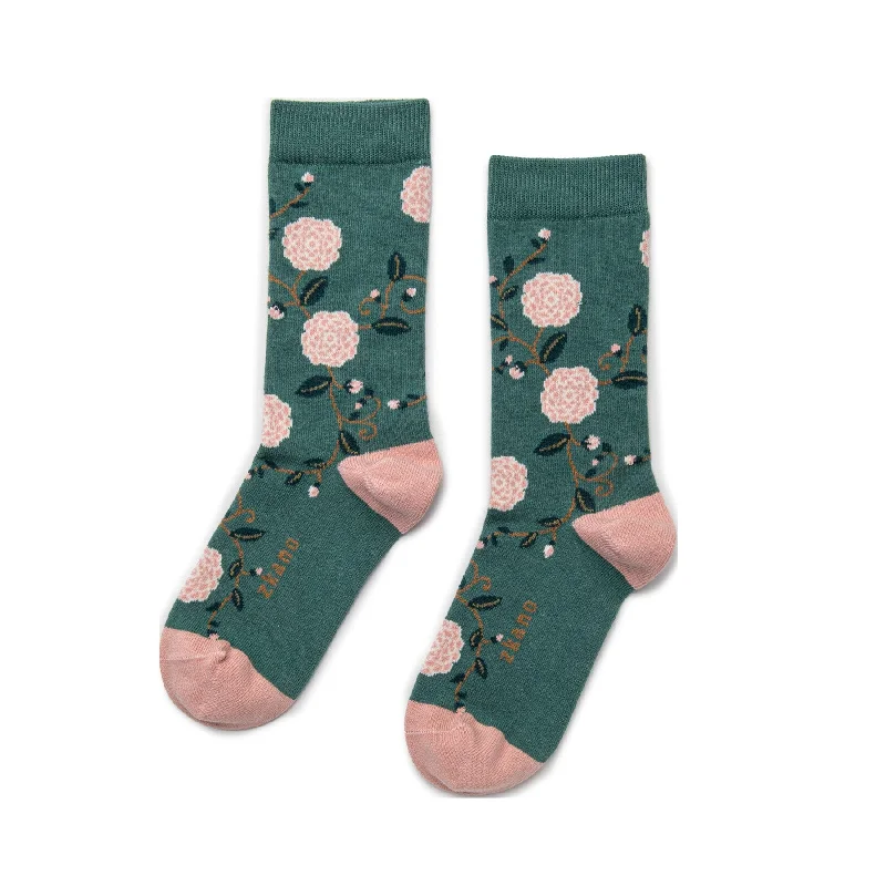 Camellia - Organic Cotton Crew Socks - Jade