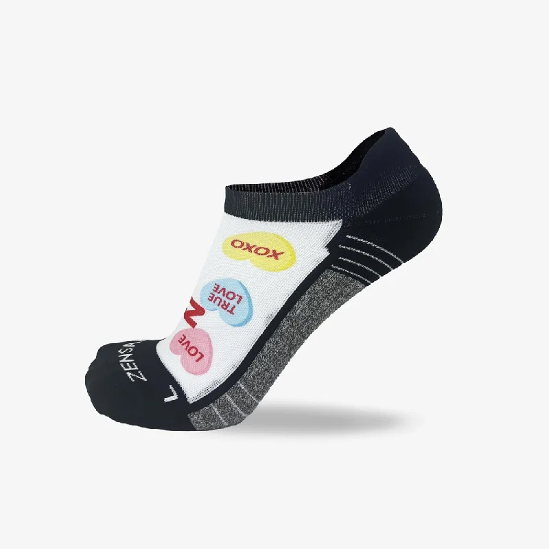 Candy Hearts Running Socks (No Show)