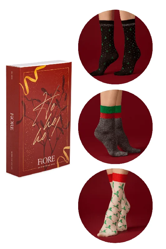 Ho Ho Ho Gift Boxed Socks (Pack of 3)