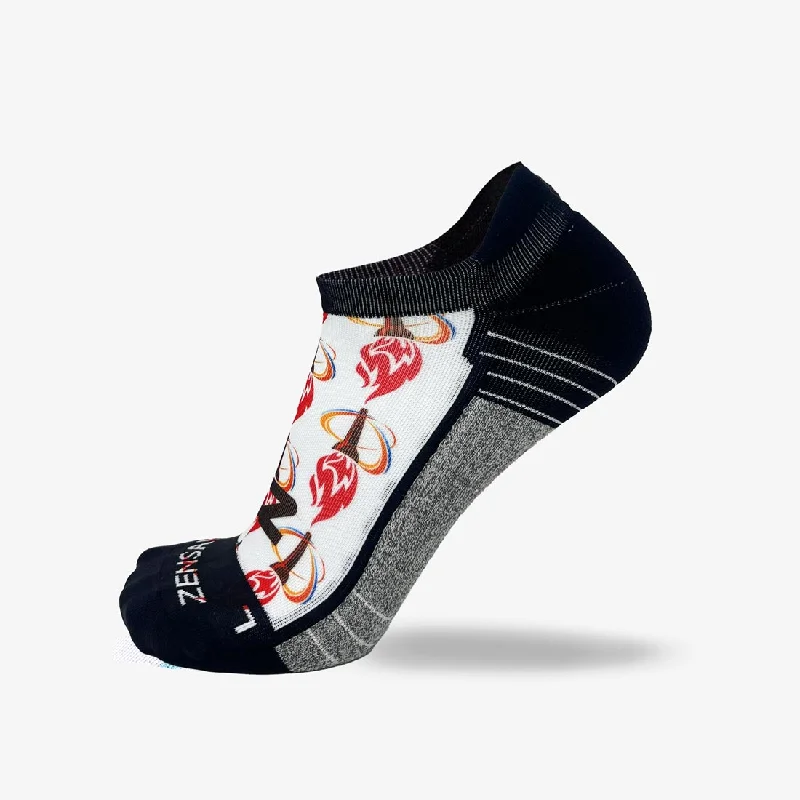 Flaming Torches Running Socks (No Show)