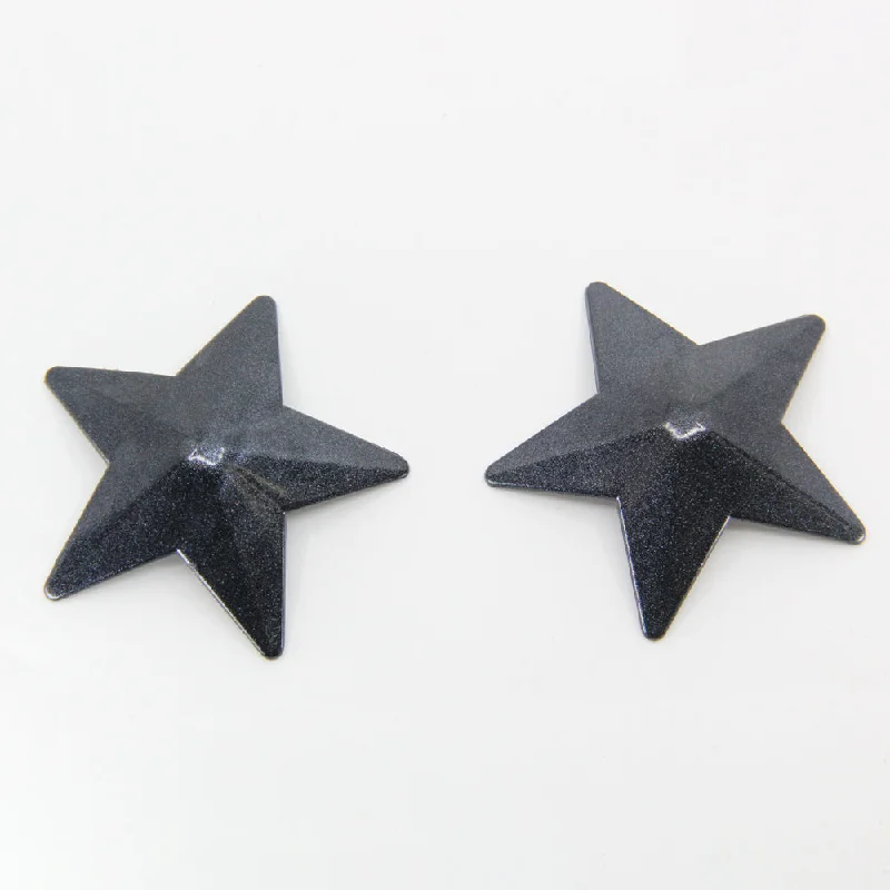 Love in Leather Burlesque Series Star Shaped Metallic Nipple Pasties Reusable Black Nipple Pasties