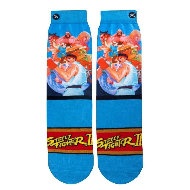 Odd Sox Men's Crew Socks - World Warriors (Street Fighter II)