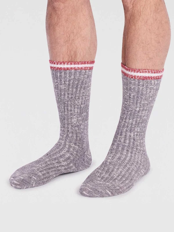 Phillip Organic Cotton Fleck Socks - Grey