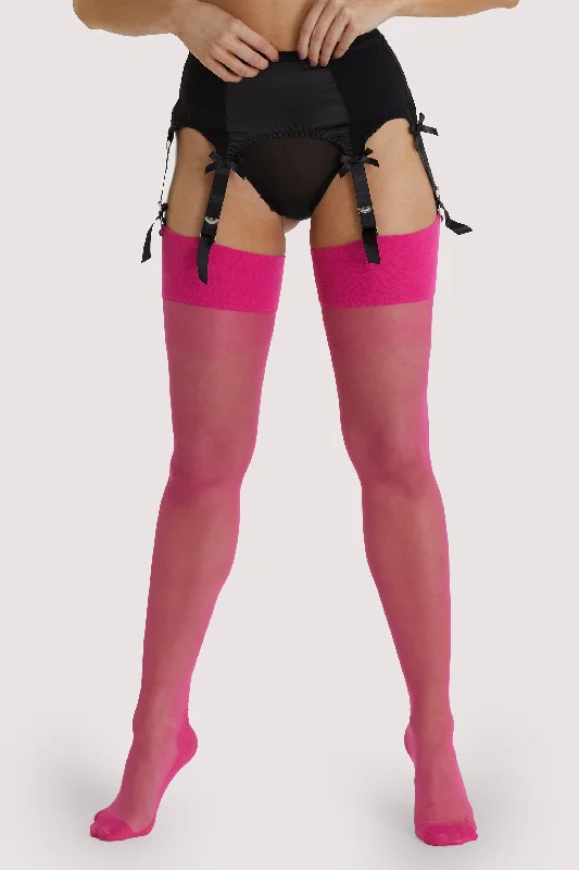 Playful Promises Pink Peacock Seamed Stockings