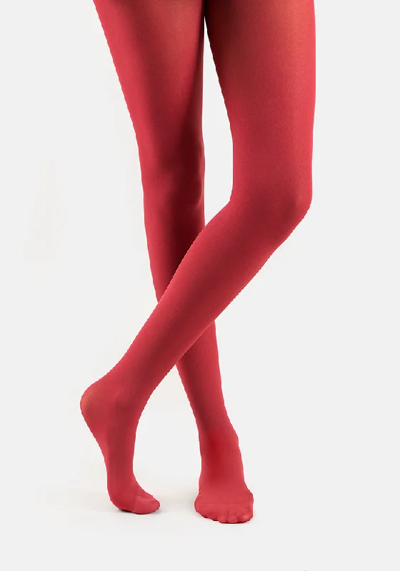 Premium 50 Denier Tights Maroon Red