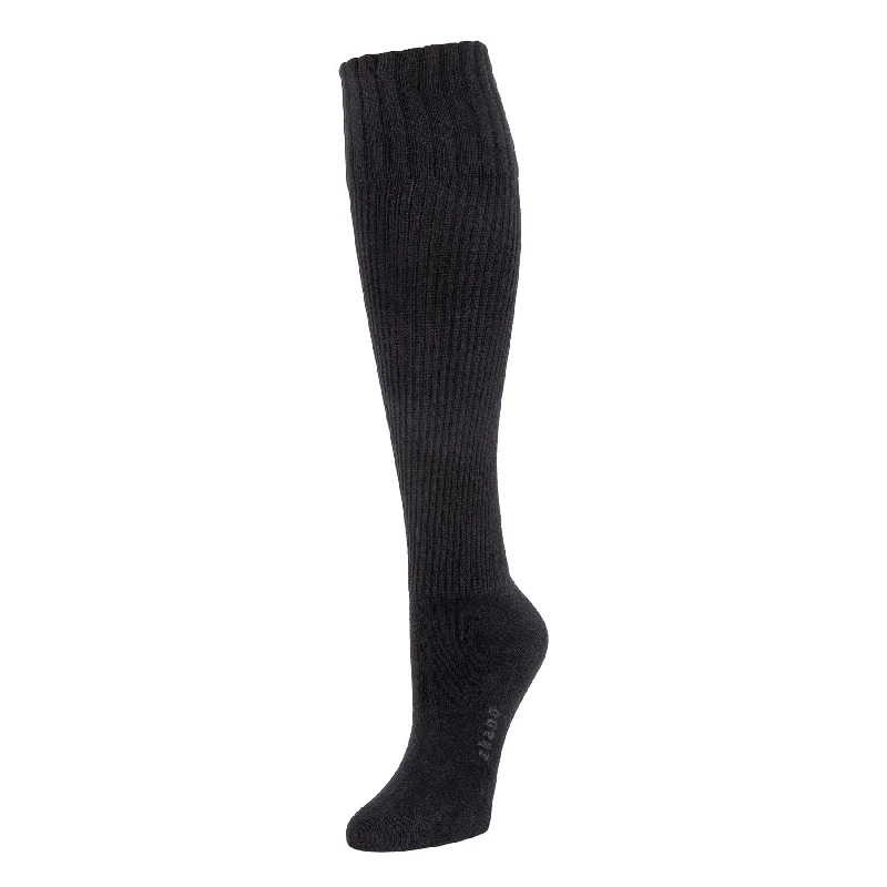 Rib Knit - Organic Cotton Knee Socks - Black