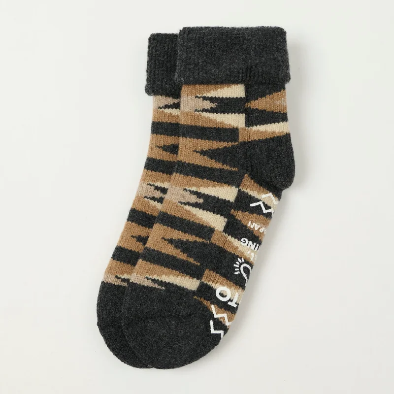 RoToTo Merino Lambs Wool Room Socks Native - Charcoal