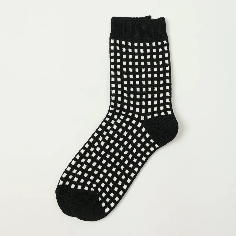 RoToTo Square Lattice Socks - Black