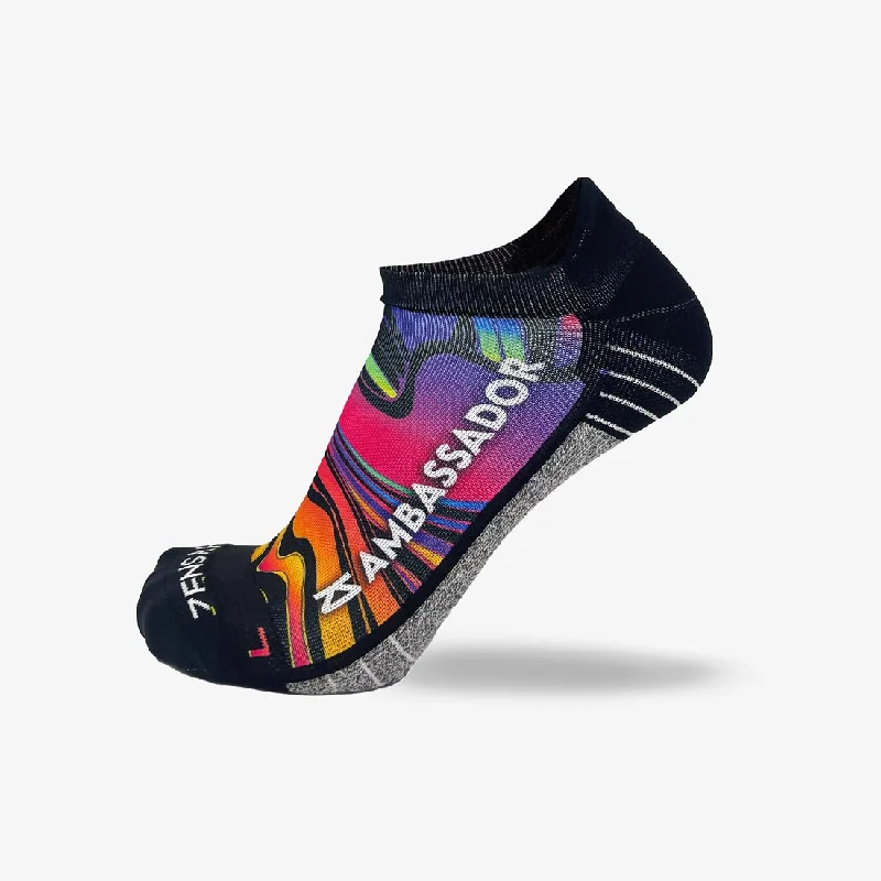 2024 Rainbow Swirls Ambassador Running Socks (No Show)