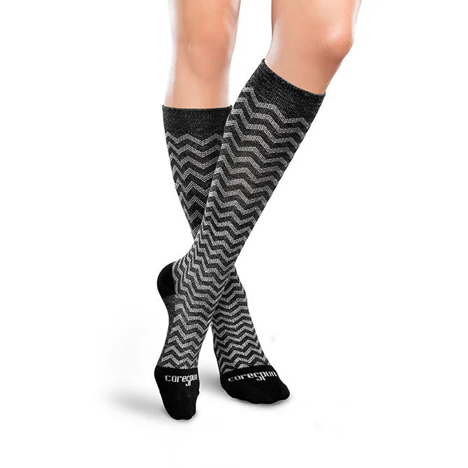 Therafirm Core-Spun Light Support Socks - Trendsetter 10-15 mmHg ( Black/Grey)