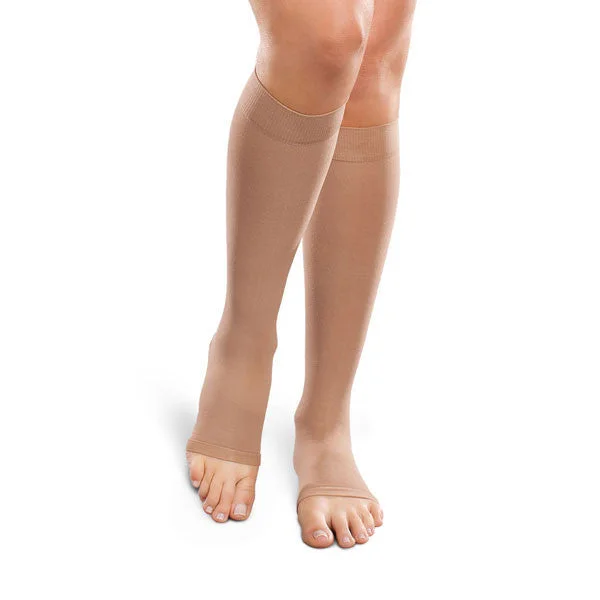 Therafirm EASE Opaque Unisex Open Toe Knee Highs - 30-40 mmHg