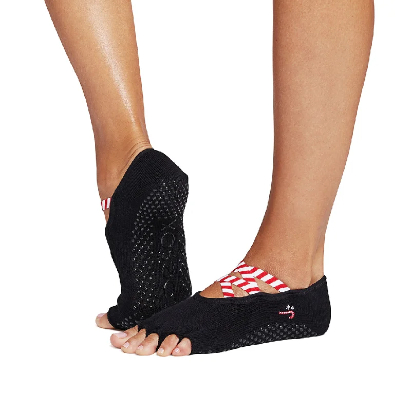 TOESOX Grip Half Toe Elle - Candy Cane Lane