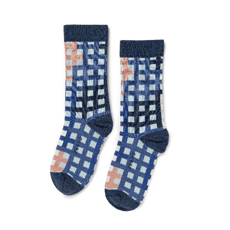 Trellis - Organic Cotton Crew Socks - Clearwater