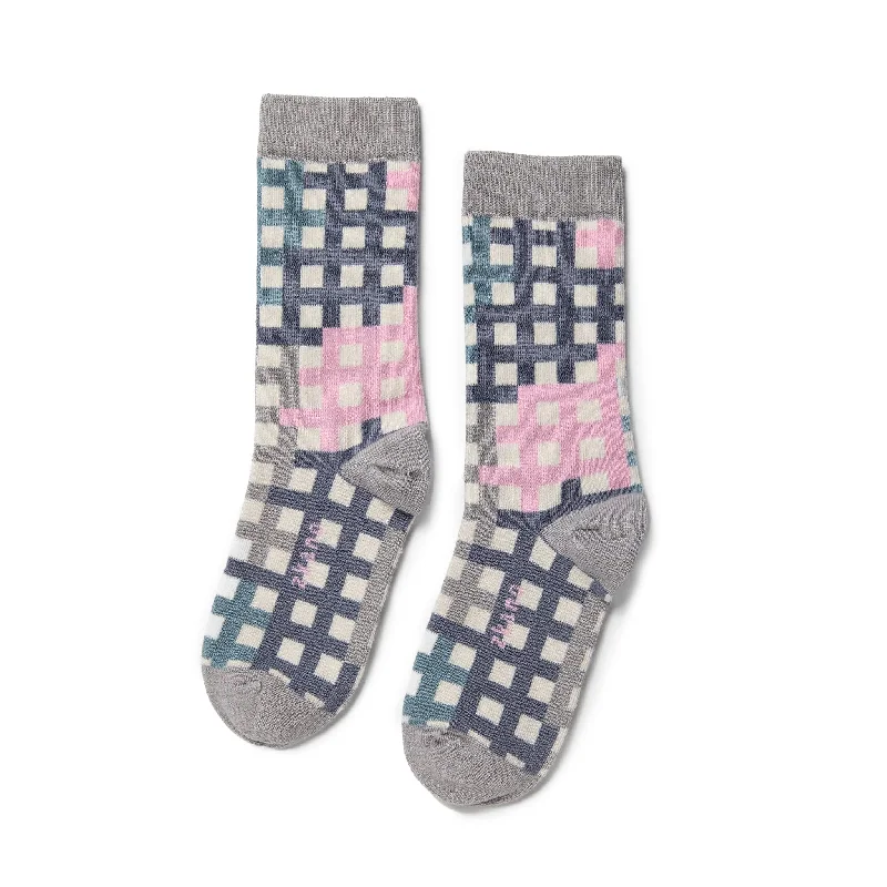 Trellis - Organic Cotton Crew Socks - Natural