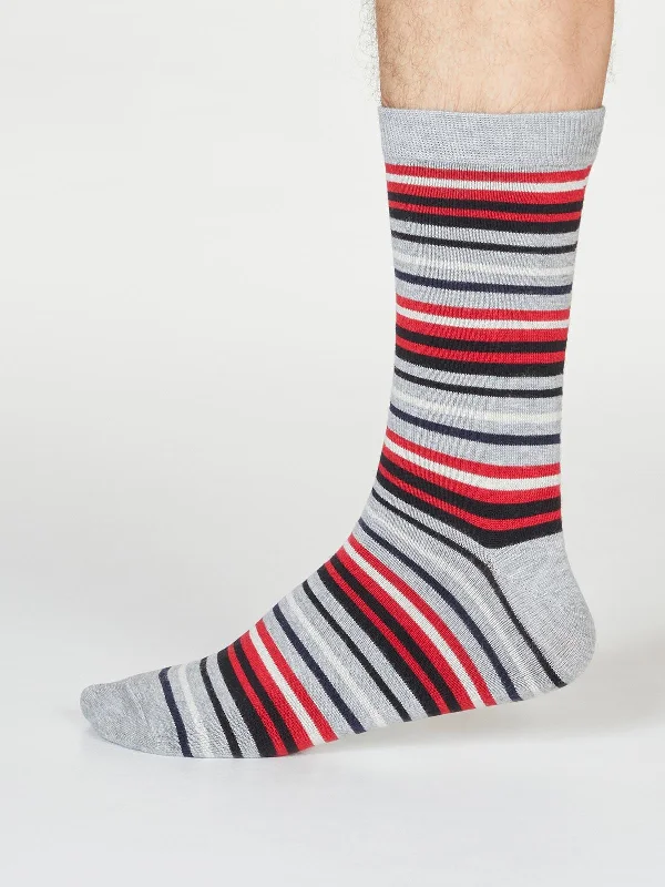 Watson Stripe Socks - Grey Marle